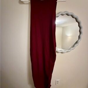 SHEIN Deep Red Ribbed Garment